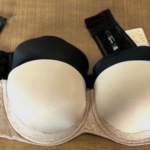 2 for 1! Strapless Bras From Torrid in 42D. Black and Cream! Excellent Condition